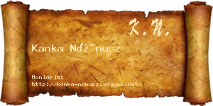 Kanka Nónusz névjegykártya
